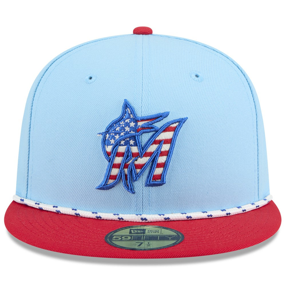 Miami Marlins New Era 2025 Fourth of July 59FIFTY Fitted Hat - MLB Hats
