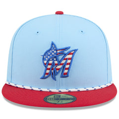Miami Marlins New Era 2025 Fourth of July 59FIFTY Fitted Hat - MLB Hats