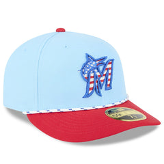 Miami Marlins New Era 2025 Fourth of July Low Profile 59FIFTY Fitted Hat - MLB Hats