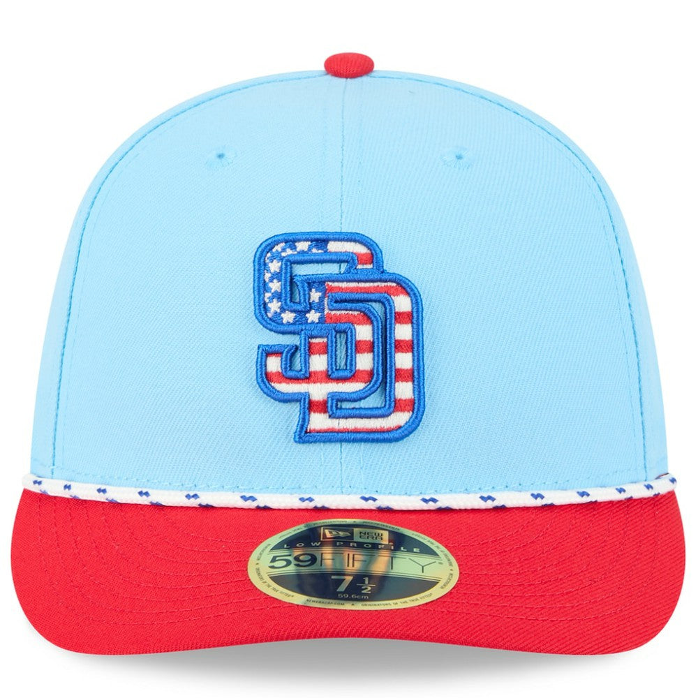 San Diego Padres New Era 2025 Fourth of July Low Profile 59FIFTY Fitted Hat - MLB Hats
