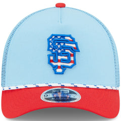 San Francisco Giants New Era 2025 Fourth of July 9FORTY A-Frame M-Crown Adjustable Trucker Hat - MLB Hats