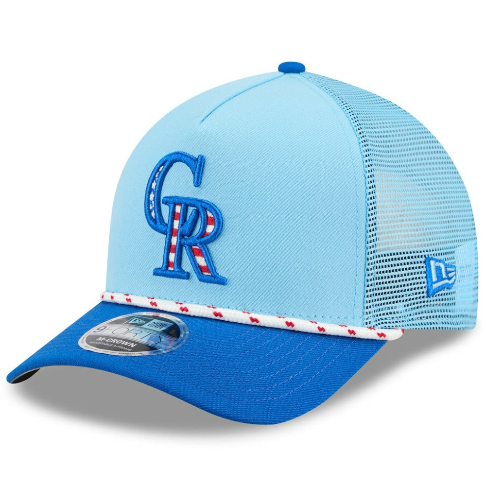 Colorado Rockies New Era 2025 Fourth of July 9FORTY A-Frame M-Crown Adjustable Trucker Hat - MLB Hats