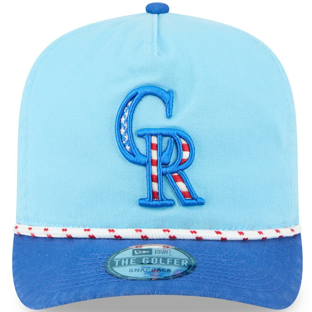 Colorado Rockies New Era 2025 Fourth of July Golfer Snapback Hat - MLB Hats