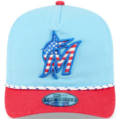 Miami Marlins New Era 2025 Fourth of July Golfer Snapback Hat - MLB Hats