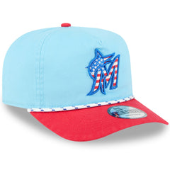 Miami Marlins New Era 2025 Fourth of July Golfer Snapback Hat - MLB Hats
