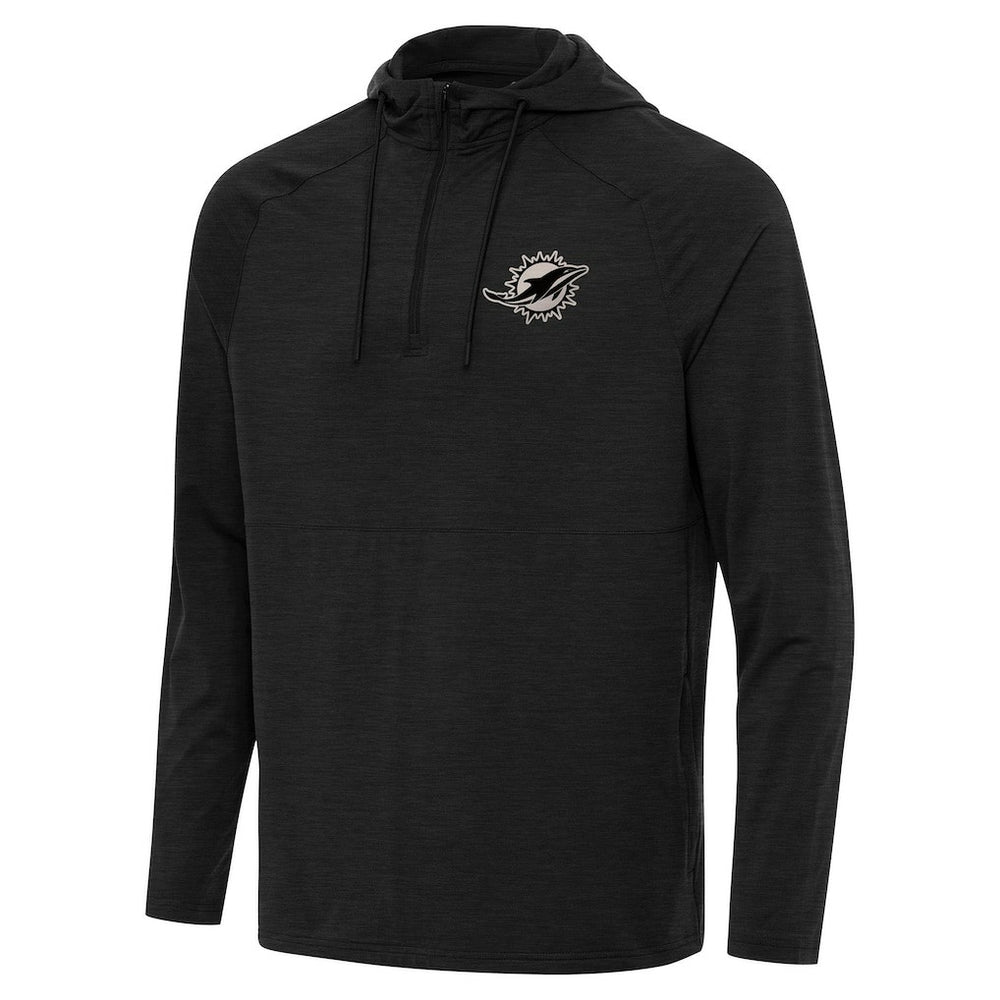 Miami Dolphins Antigua Spikes Raglan Quarter-Zip Hoodie | NFL Discount