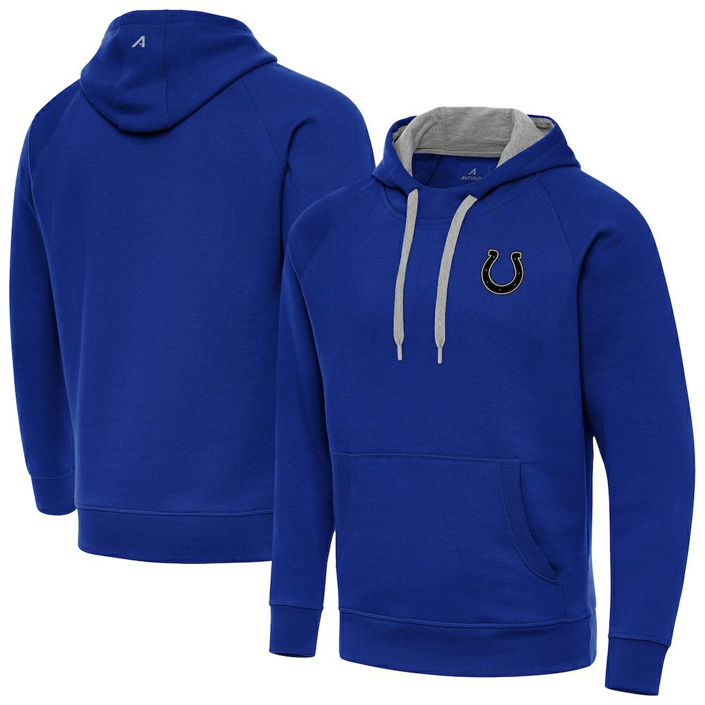 Indianapolis Colts Antigua Brushed Carbon Victory Pullover Hoodie | NFL New