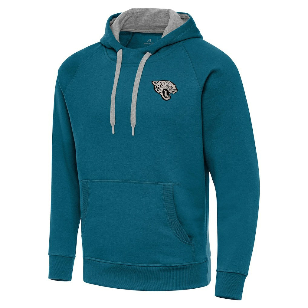 Jacksonville Jaguars Antigua Brushed Carbon Victory Pullover Hoodie | NFL New
