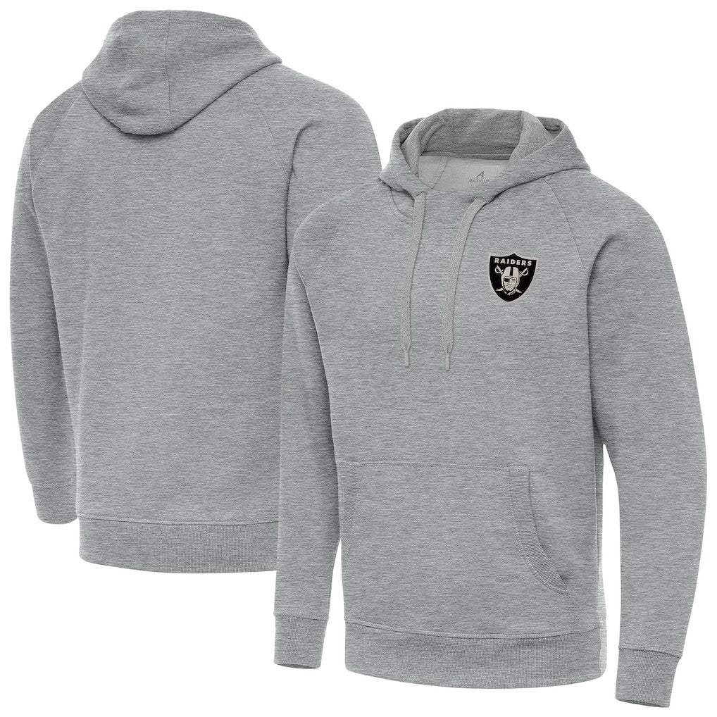 Las Vegas Raiders Antigua Brushed Carbon Victory Pullover Hoodie | NFL Outlet