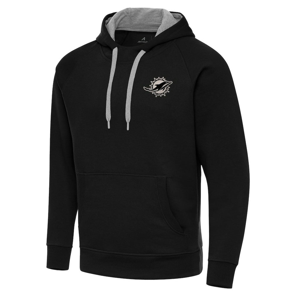 Miami Dolphins Antigua Brushed Carbon Victory Pullover Hoodie | NFL Discount