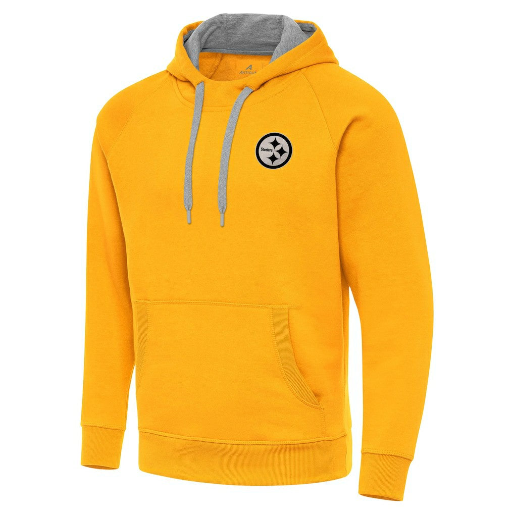 Pittsburgh Steelers Antigua Brushed Carbon Victory Pullover Hoodie | NFL Online