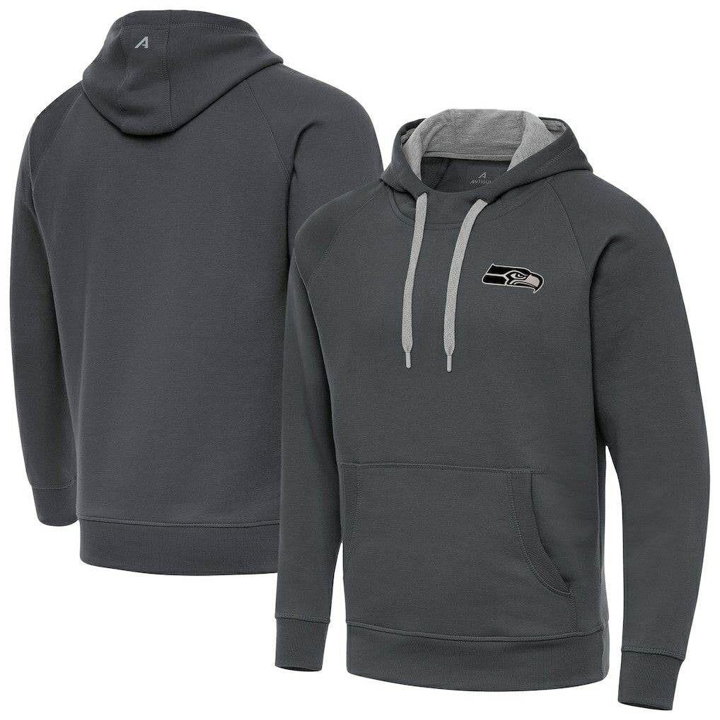 Seattle Seahawks Antigua Brushed Carbon Victory Pullover Hoodie | NFL Near me
