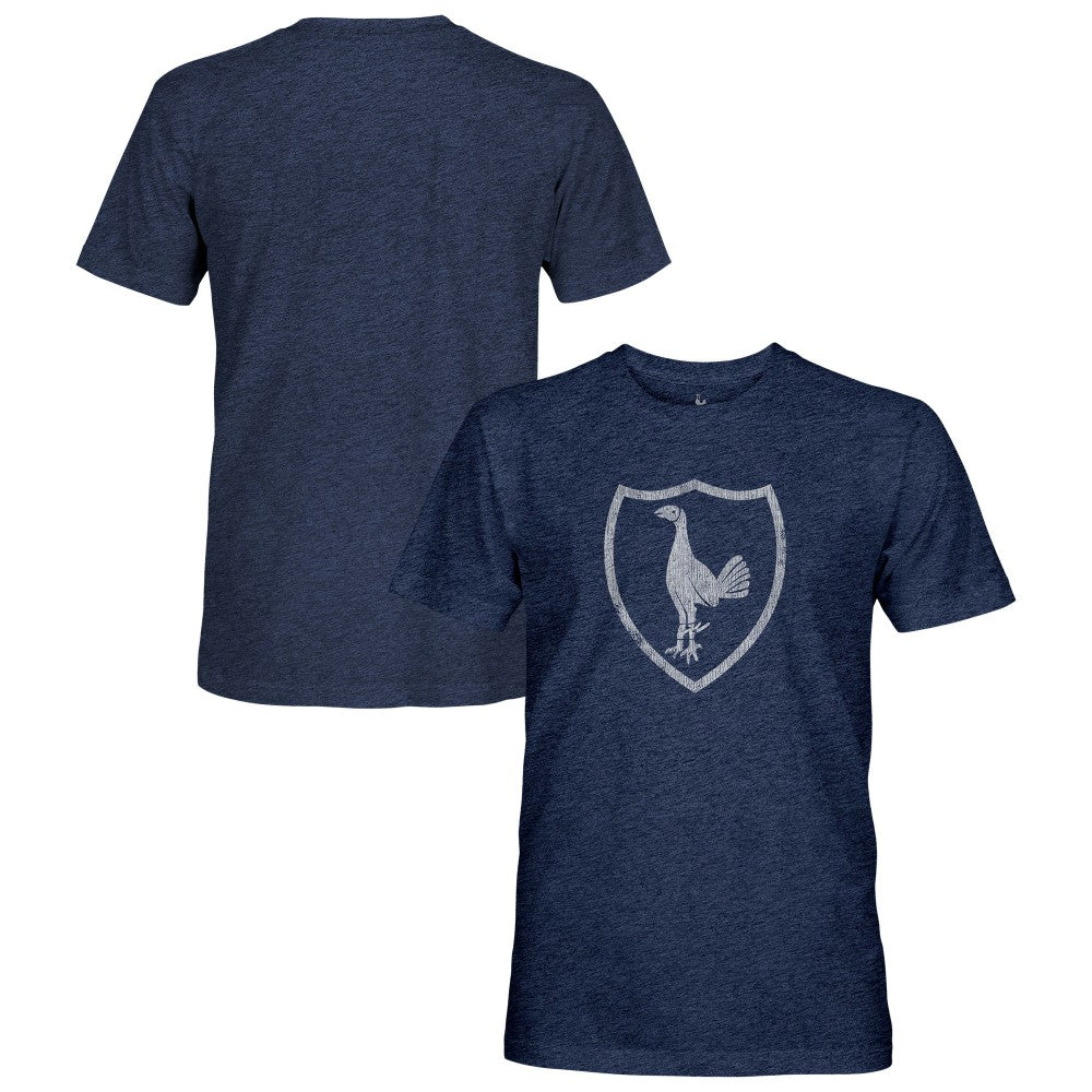 Tottenham Hotspur 1863FC Retro Monochrome Badge Vintage Tri-Blend T-Shirt