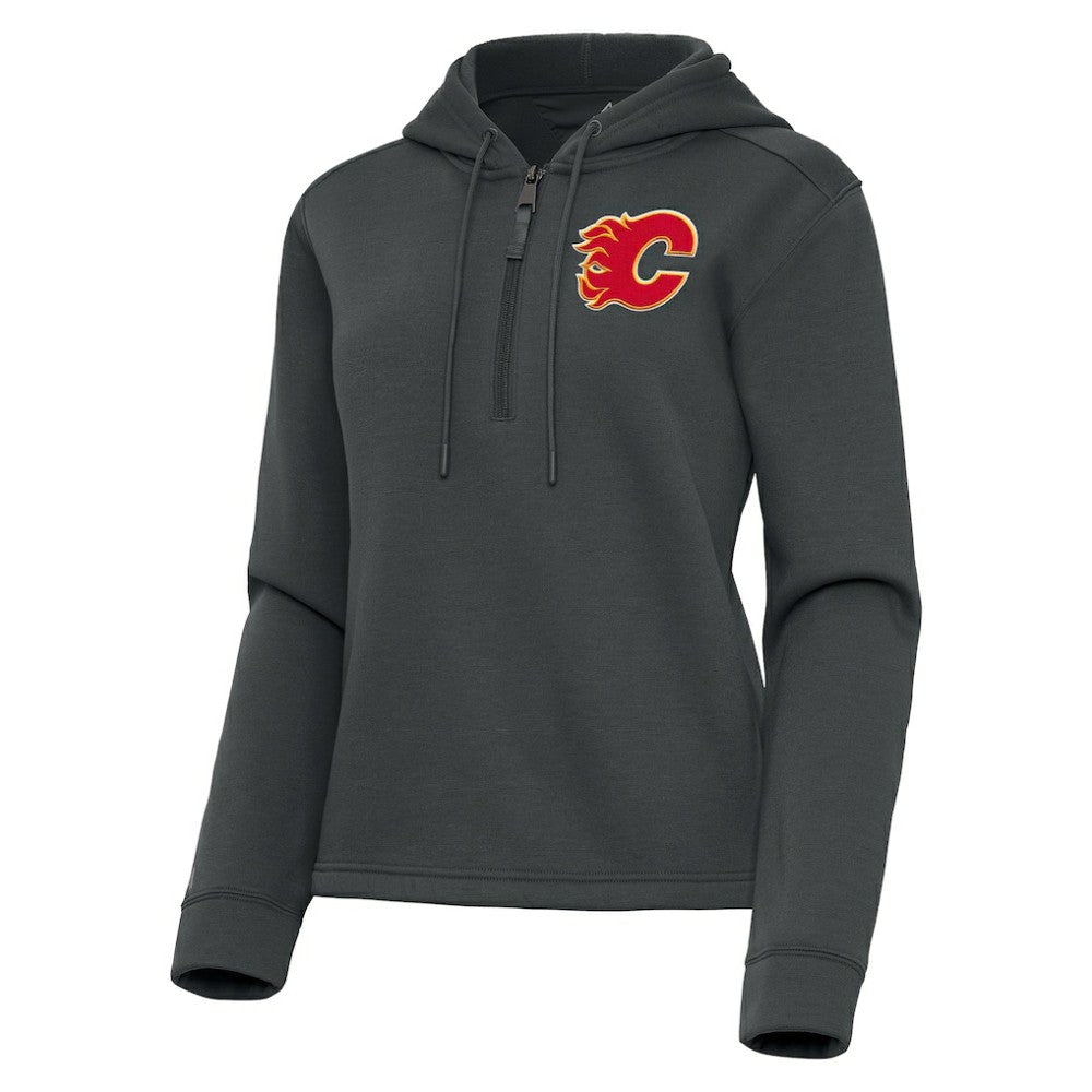 Calgary Flames Antigua Women's Contemporary Quarter-Zip Hoodie -  NHL Hoodies