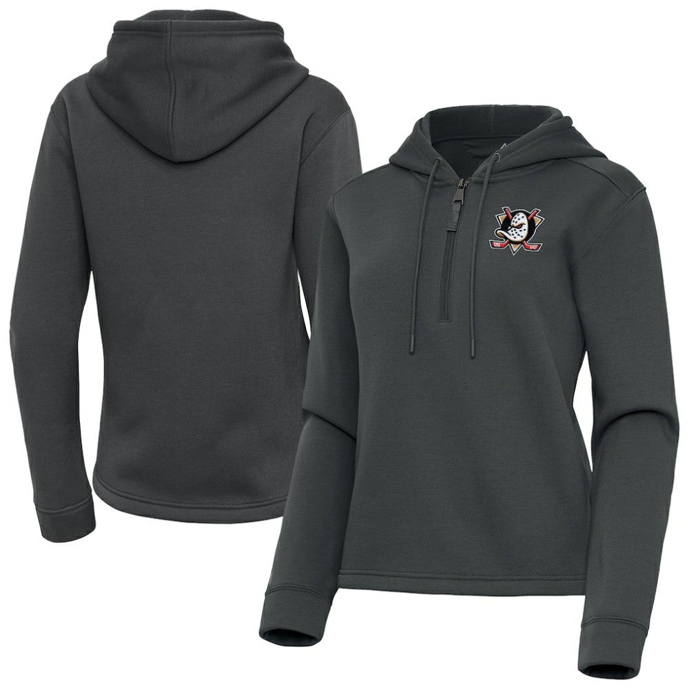 Anaheim Ducks Antigua Women's Contemporary Quarter-Zip Hoodie -  NHL Hoodies
