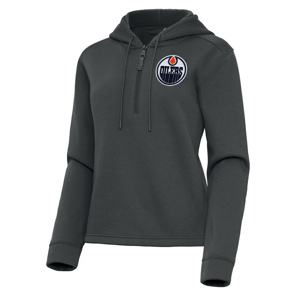 Edmonton Oilers Antigua Women's Contemporary Quarter-Zip Hoodie -  NHL Hoodies
