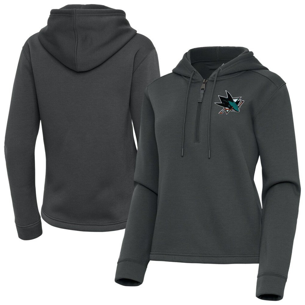 San Jose Sharks Antigua Women's Contemporary Quarter-Zip Hoodie -  NHL Hoodies