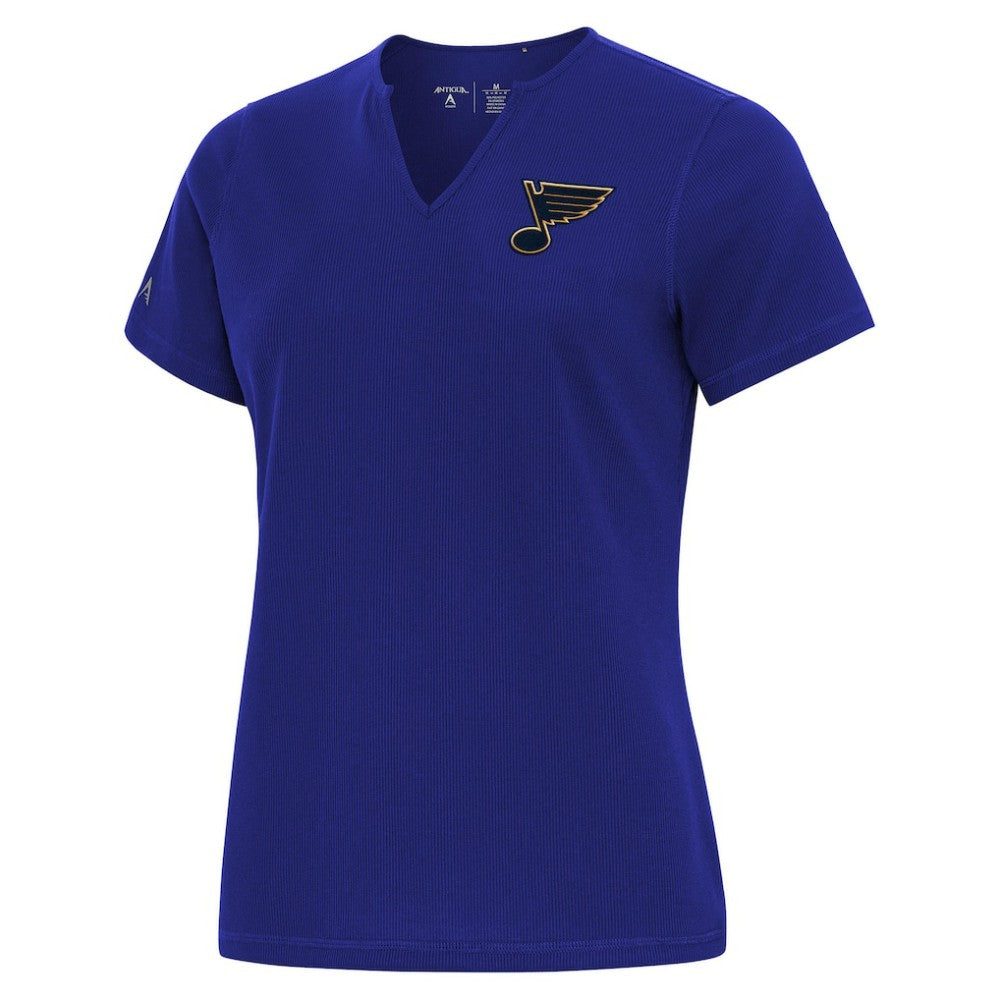 St. Louis Blues Antigua Traveler Rib V-Neck T-Shirt -  NHL T-shirts