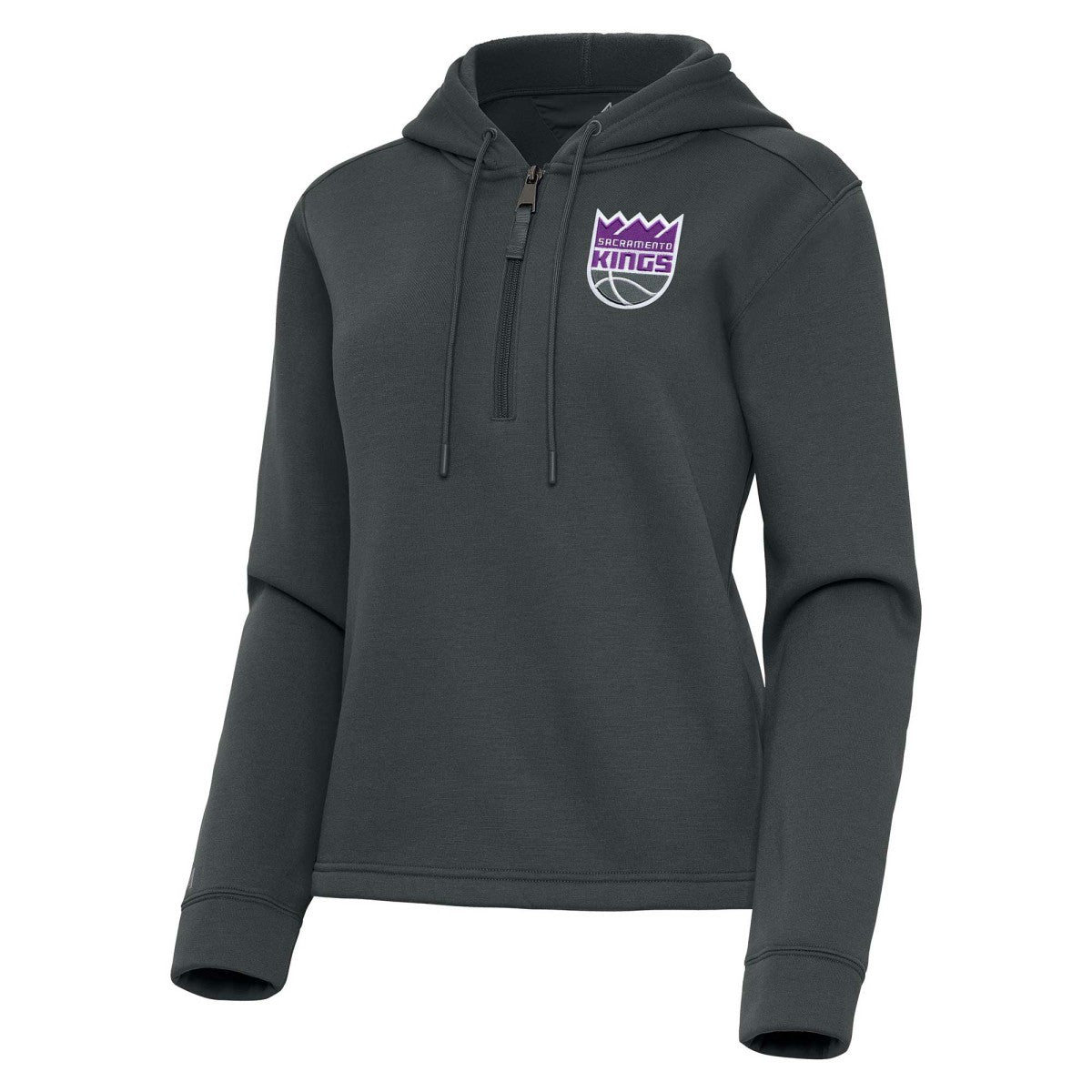 Pewter Sacramento Kings Antigua Women's Contemporary Quarter-Zip Hoodie | NBA