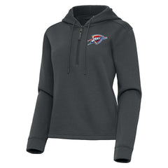 Pewter Oklahoma City Thunder Antigua Women's Contemporary Quarter-Zip Hoodie | NBA