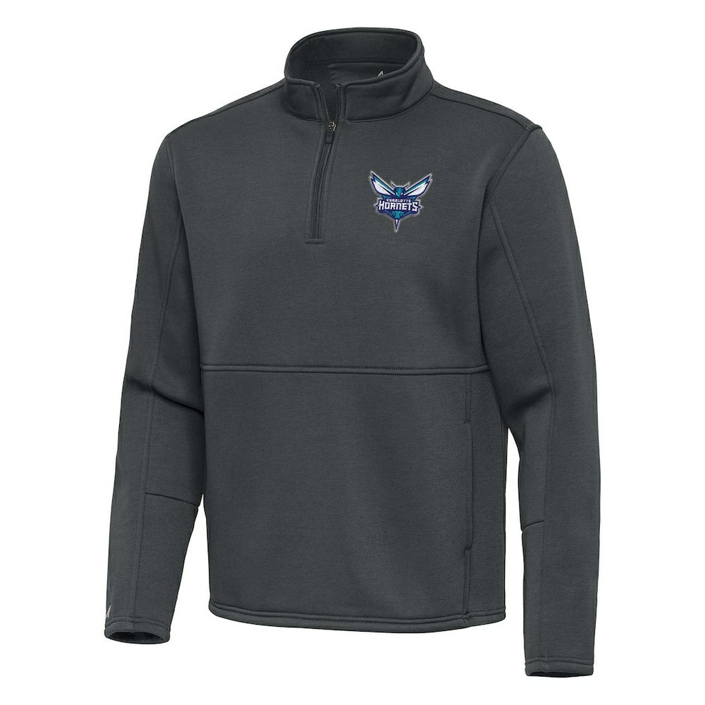 Charlotte Hornets Antigua Twist Quarter-Zip Pullover Top - Pewter on sale | NBA