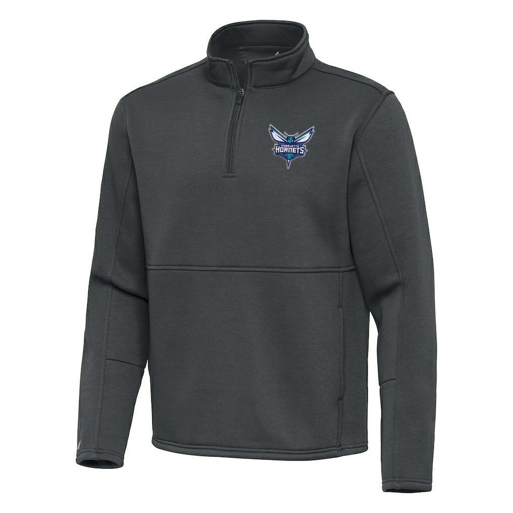Charlotte Hornets Antigua Twist Quarter-Zip Pullover Top - Pewter on sale | NBA