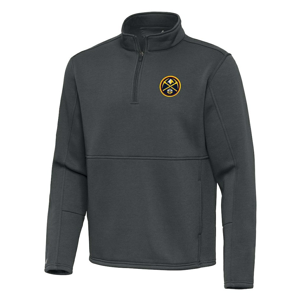 Pewter Denver Nuggets Antigua Twist Quarter-Zip Pullover Top - Pewter discount | NBA