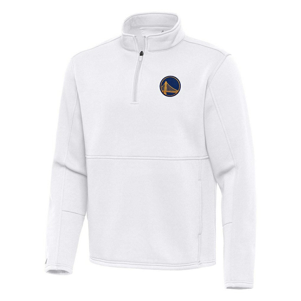 White Golden State Warriors Antigua Twist Quarter-Zip Pullover Top - White cheap | NBA