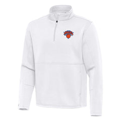 White New York Knicks Antigua Twist Quarter-Zip Pullover Top - White for sale | NBA