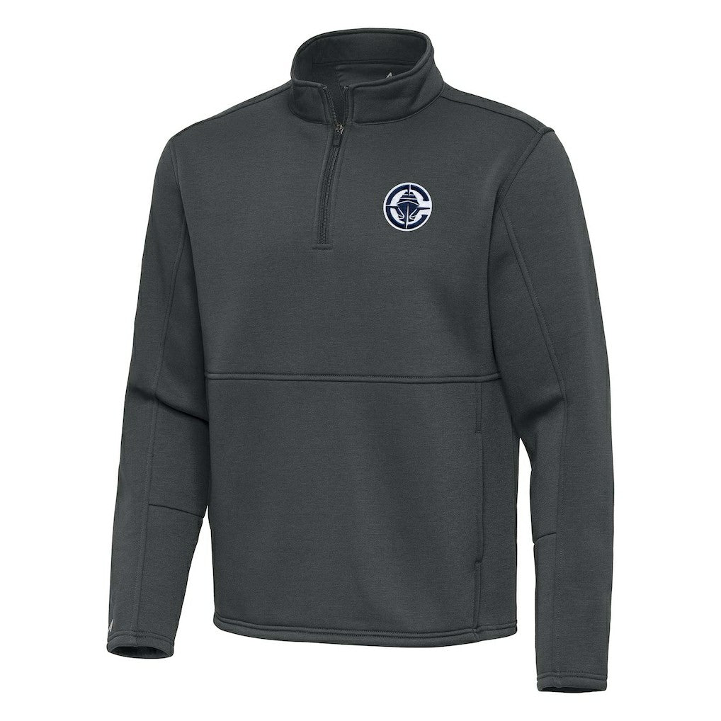 Pewter LA Clippers Antigua Twist Quarter-Zip Pullover Top - Pewter outlet | NBA