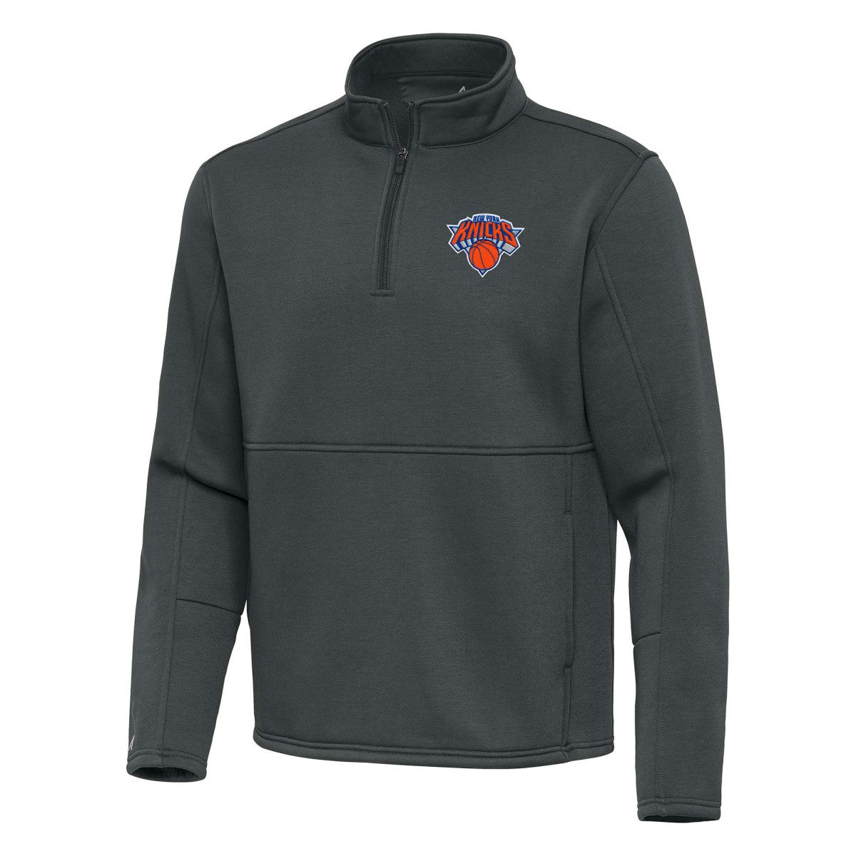 Pewter New York Knicks Antigua Twist Quarter-Zip Pullover Top - Pewter shop | NBA
