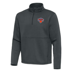 Pewter New York Knicks Antigua Twist Quarter-Zip Pullover Top - Pewter shop | NBA
