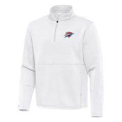 White Oklahoma City Thunder Antigua Twist Quarter-Zip Pullover Top - White cheap | NBA