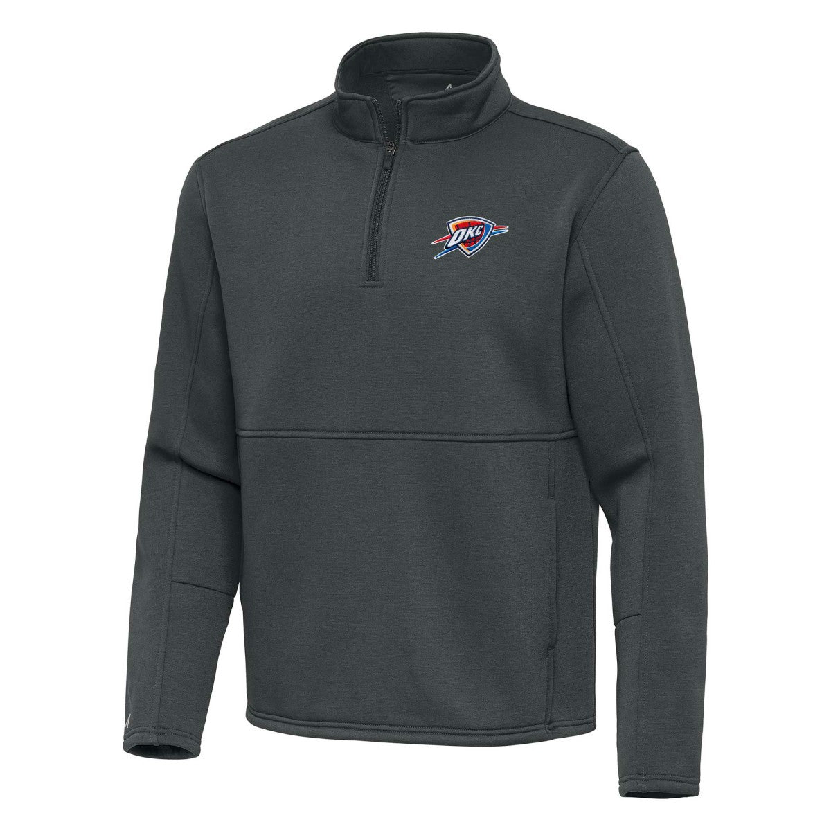 Pewter Oklahoma City Thunder Antigua Twist Quarter-Zip Pullover Top - Pewter shop | NBA