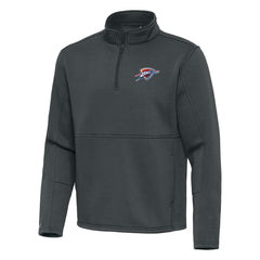 Pewter Oklahoma City Thunder Antigua Twist Quarter-Zip Pullover Top - Pewter shop | NBA