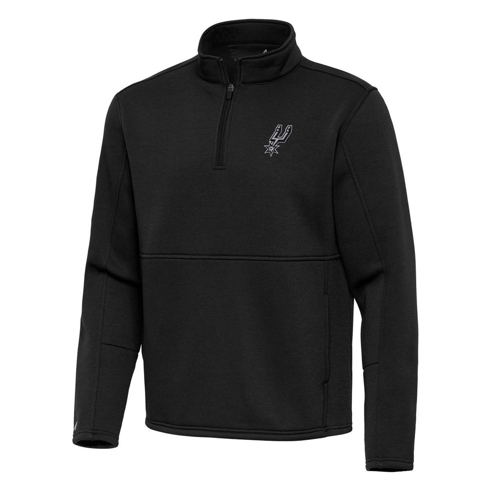Black San Antonio Spurs Antigua Twist Quarter-Zip Pullover Top - Black on sale | NBA