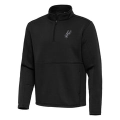 Black San Antonio Spurs Antigua Twist Quarter-Zip Pullover Top - Black on sale | NBA