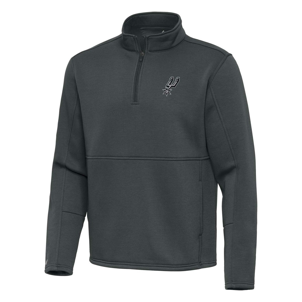 Pewter San Antonio Spurs Antigua Twist Quarter-Zip Pullover Top - Pewter discount | NBA