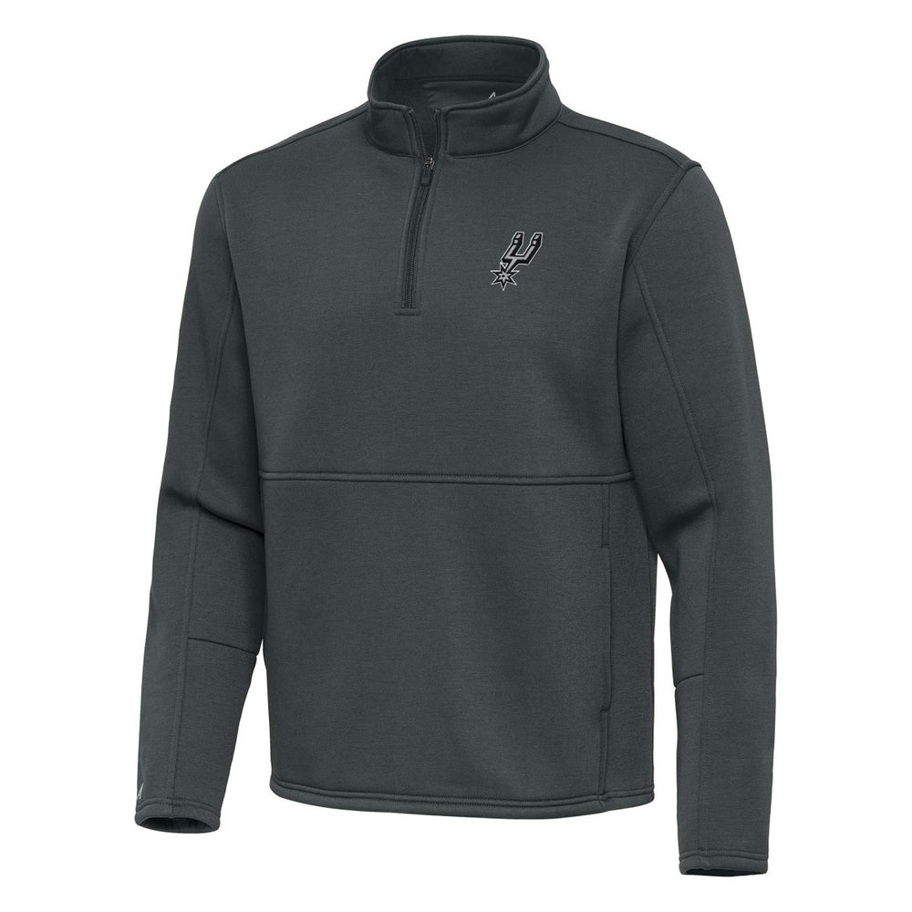 Pewter San Antonio Spurs Antigua Twist Quarter-Zip Pullover Top - Pewter discount | NBA