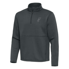 Pewter San Antonio Spurs Antigua Twist Quarter-Zip Pullover Top - Pewter discount | NBA