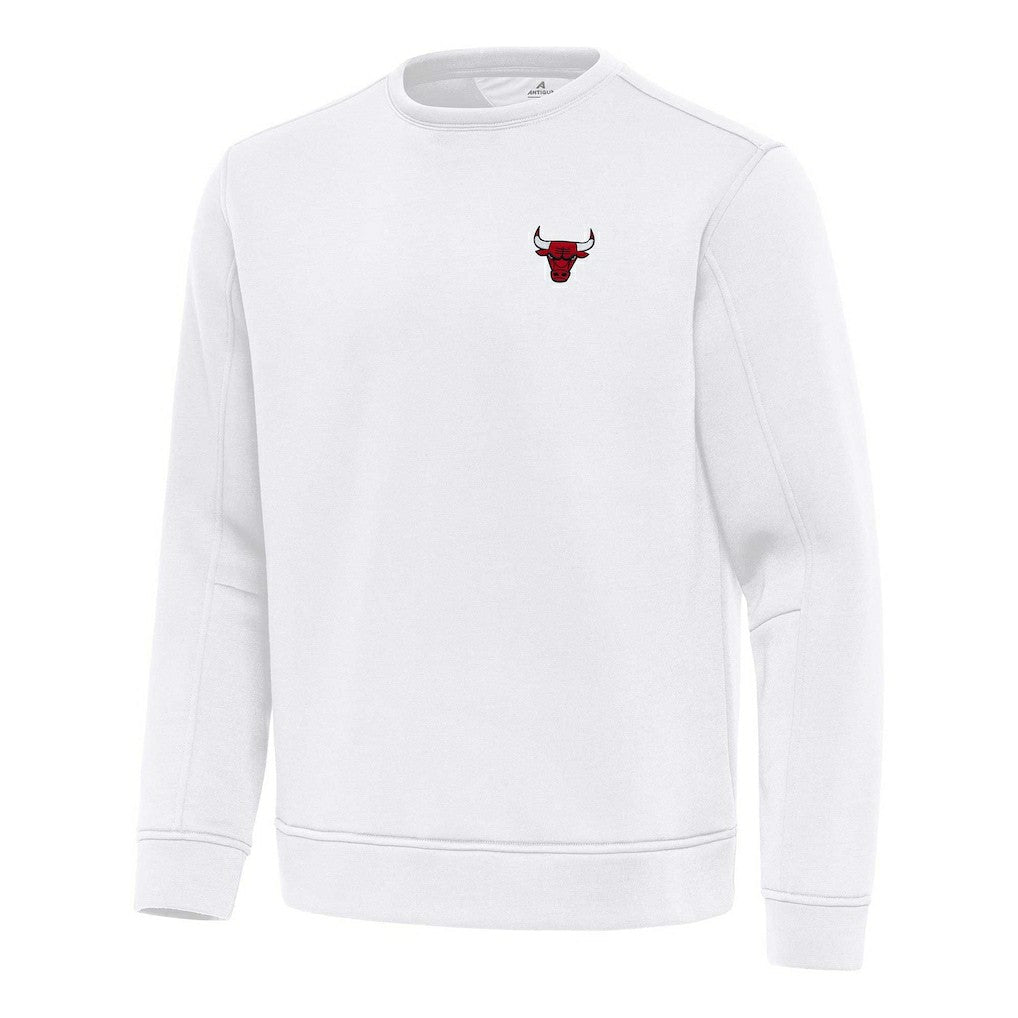 White Chicago Bulls Antigua Relevant Pullover Sweatshirt sale | NBA