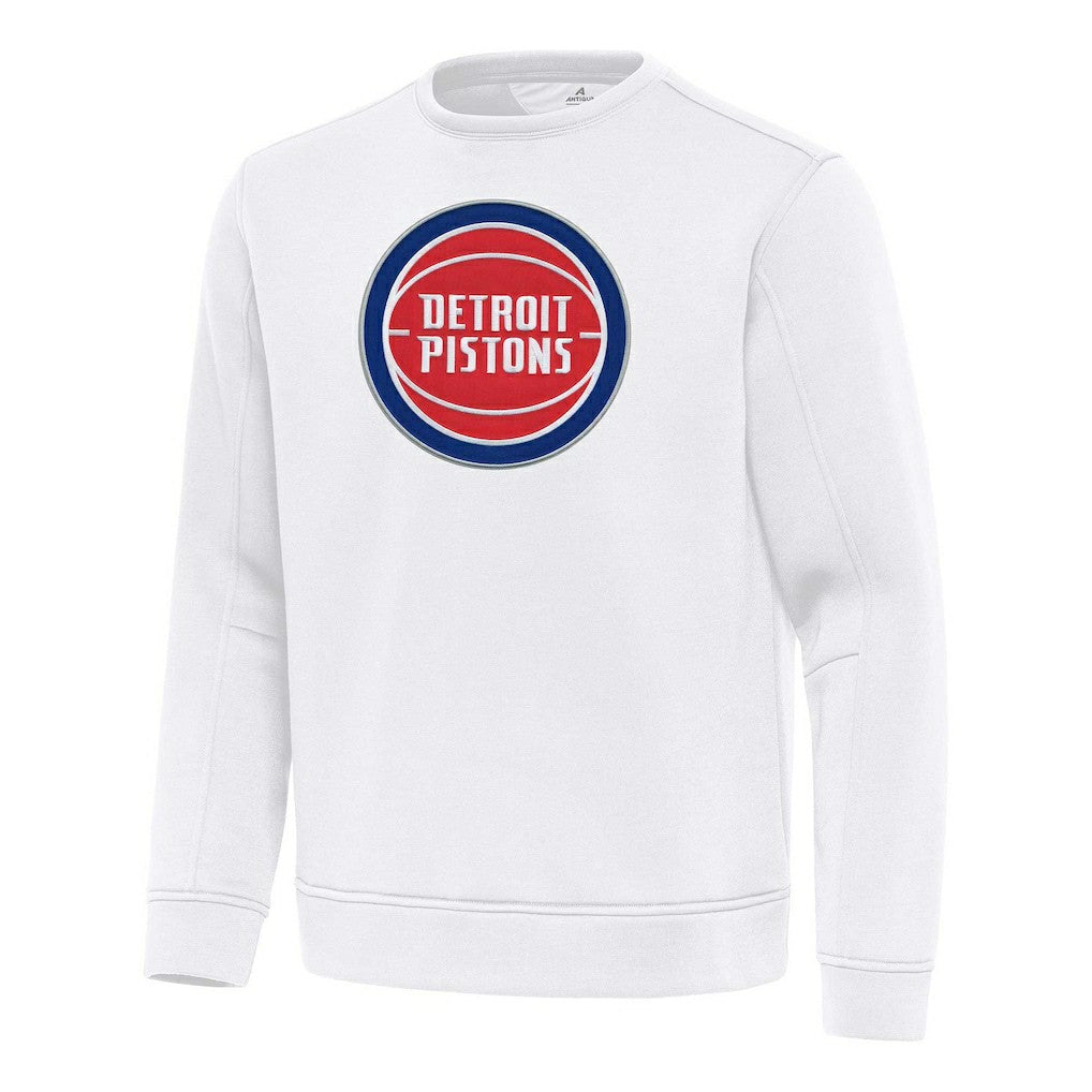 White Detroit Pistons Antigua Relevant Pullover Sweatshirt sale | NBA