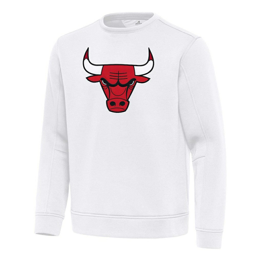 White Chicago Bulls Antigua Relevant Pullover Sweatshirt sale | NBA