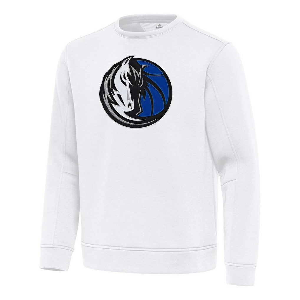 White Dallas Mavericks Antigua Relevant Pullover Sweatshirt sale | NBA