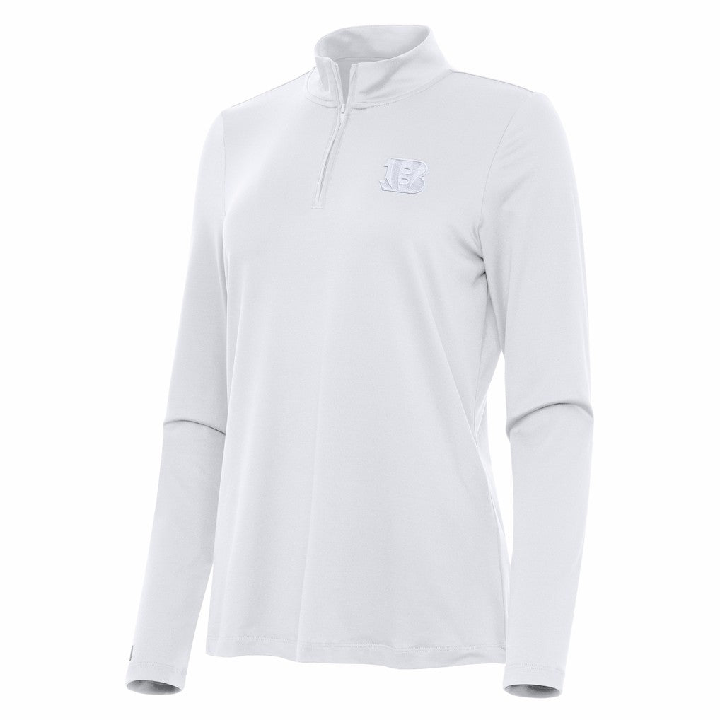 Cincinnati Bengals Antigua Women's Reprocess Quarter-Zip Top | NFL Outlet