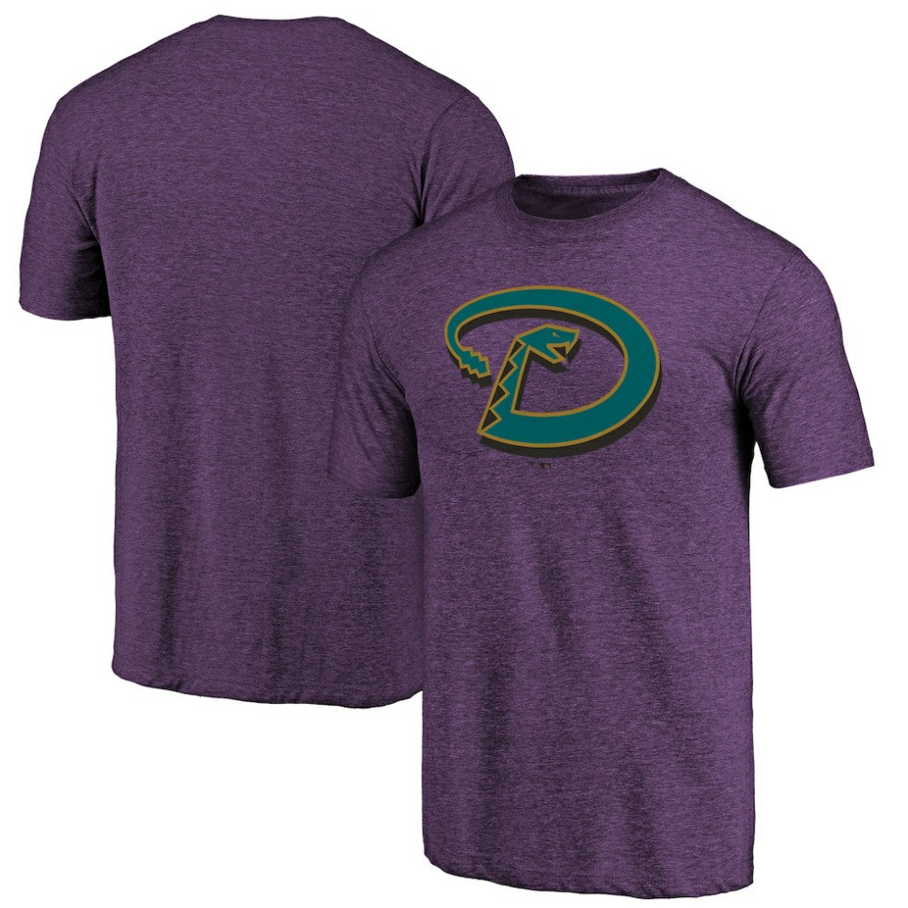 Arizona Diamondbacks Purple Cooperstown Official Logo Tri-Blend T-Shirt - MLB T-shirts