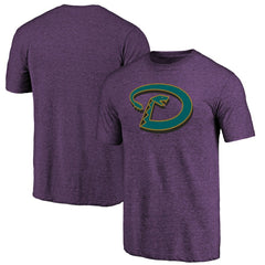 Arizona Diamondbacks Purple Cooperstown Official Logo Tri-Blend T-Shirt - MLB T-shirts
