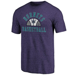 Charlotte Hornets Purple Half Classic Tri-Blend T-Shirt for sale | NBA