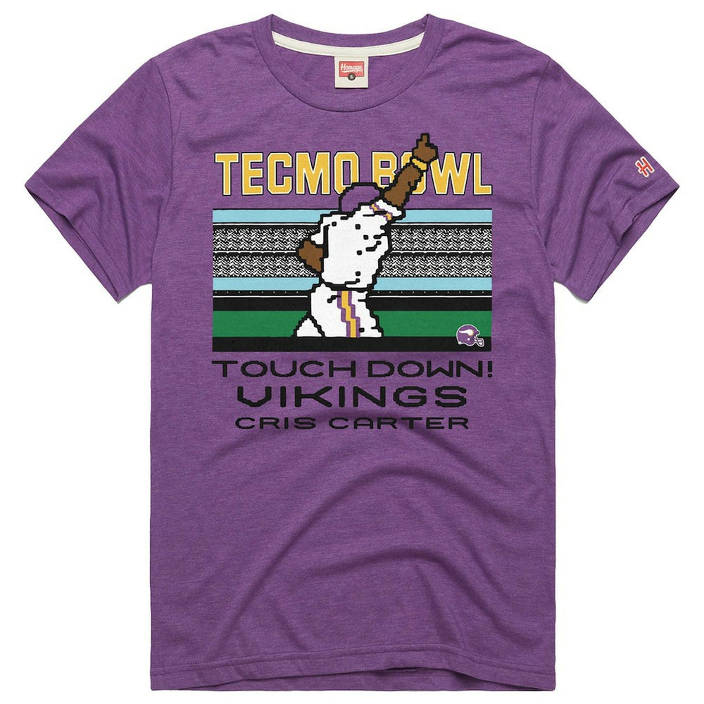 Minnesota Vikings Cris Carter  Homage Unisex Tecmo Bowl Retired Player Graphic Tri-Blend T-Shirt | NFL Online