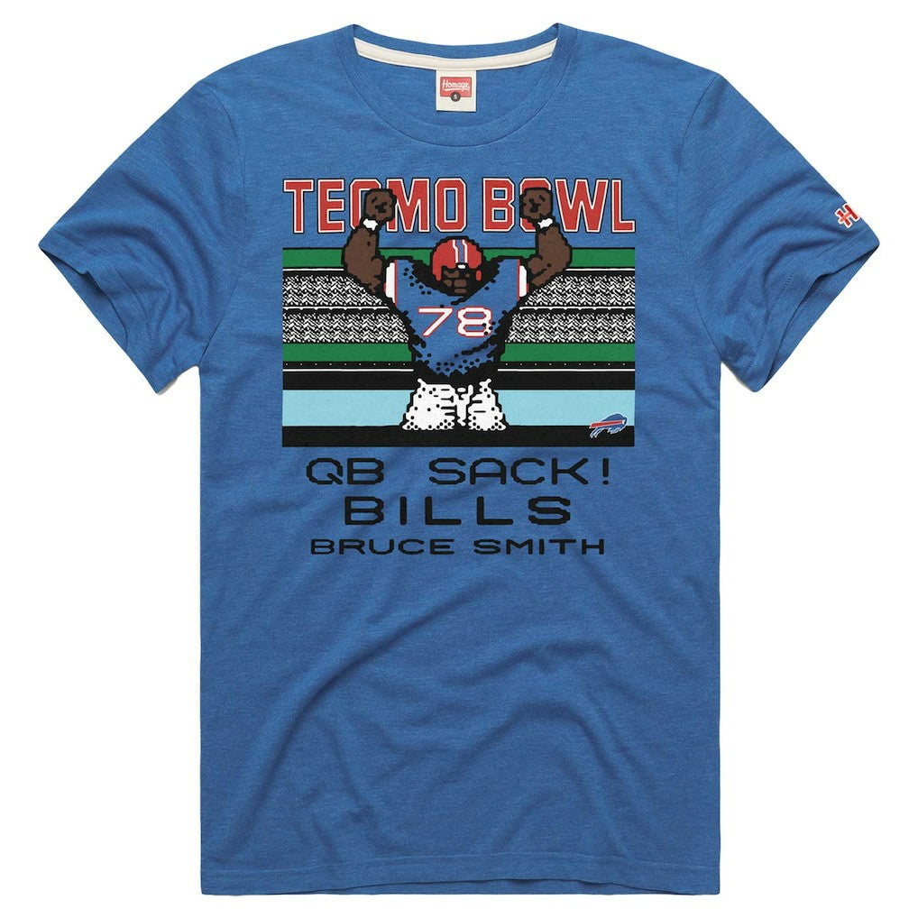 Buffalo Bills Bruce Smith  Homage Unisex Tecmo Bowl Retired Player Graphic Tri-Blend T-Shirt | NFL New